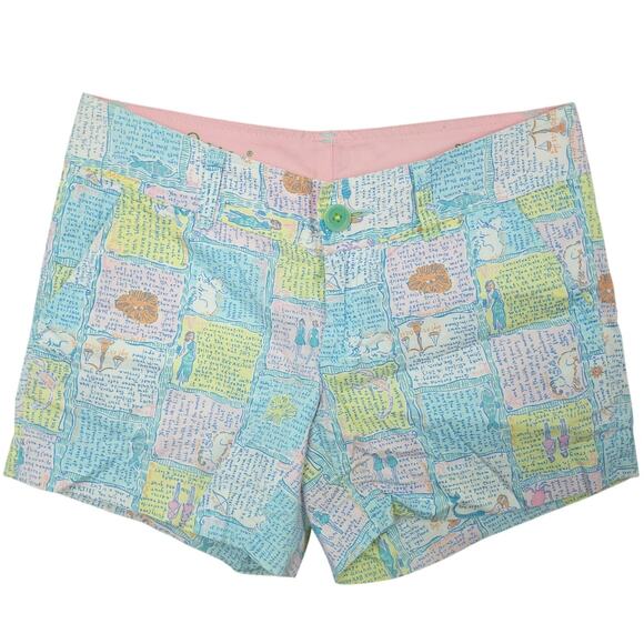 Lilly Pulitzer Women's Written In The Stars Callahan Shorts Sz 00 Blue & Pink - Picture 2 of 8